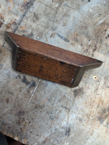 Brass and beech mitre - and,