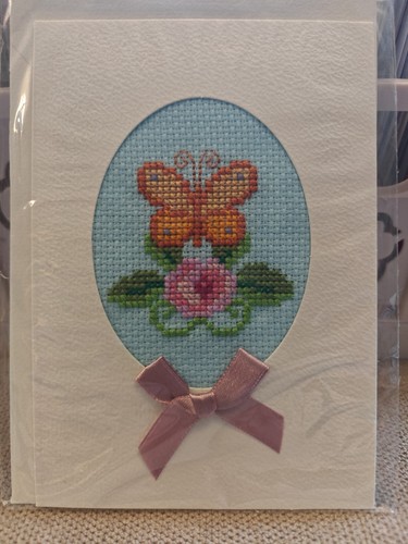 Handmade cross stitch card - stitch,