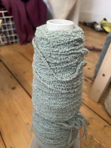 Blue grey boucle chunky yarn - blue/grey,