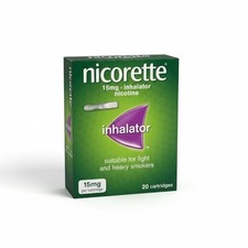 Nicorette Inhalator 15 mg 20 Cartridges Stop Smoking Aid Brand New