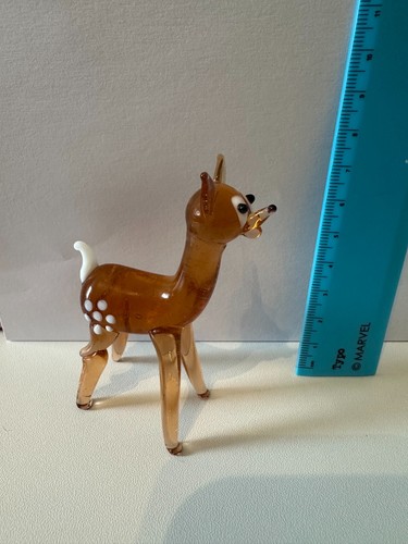 Vintage brown glass deer - glass,