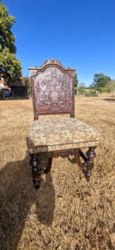 Antique oak hall chair - antique,