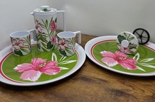 Melamine Coffee Set Plus Extra Tray & Plunger Garden Camping La Cafetiere New