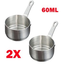2x 60ML Silver Milk Pot
