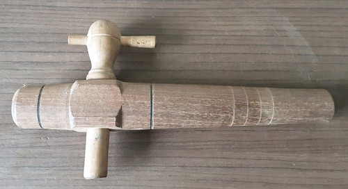 Vintage wooden beer barrel tap - beer,