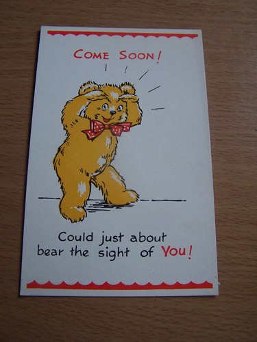 Teddy bear vintage postcard - bear,