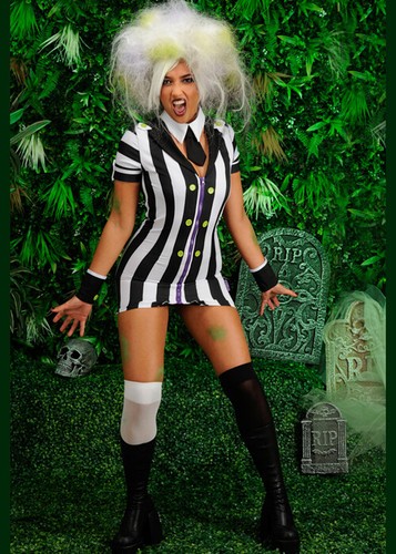 Womens striped beetlejuice - womens,
