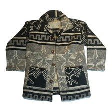 Vintage Kids Cardigan navajo western thunderbird Cowichan 1980s Boys Age 10