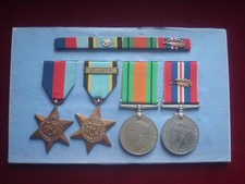 WW2 MEDAL GROUP 1939/45 -AIR CREW ATLANTIC BAR-  DEFENCE & WAR  RIBBON BAR (MID)
