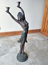 Art deco style figural female candle holder, plastic, baroness design, 88cm