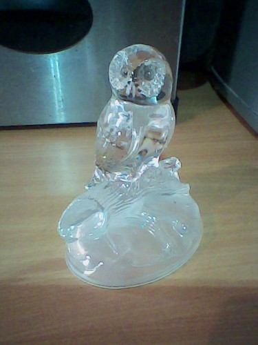 Owl ornament lead crystal - owl,