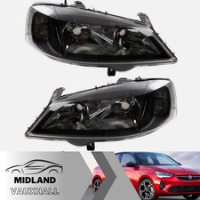 Pair Headlights Vauxhall Astra G Mk4 Coupe Convertible Black Headlamps 1998-04