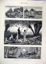 Original Old Antique Print