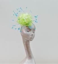 Lime Green & Turquoise Feather