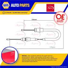 Handbrake Cable fits CITROEN