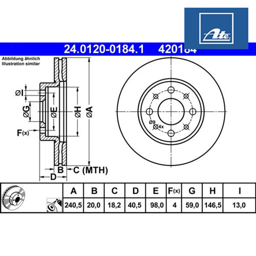 Brake disc ate 0120 0184 - brake,