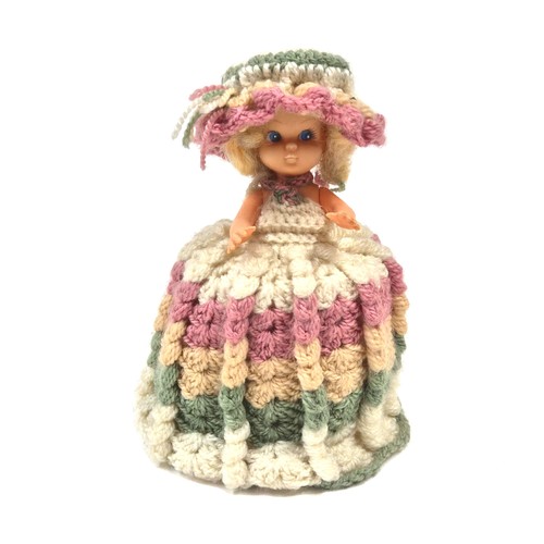 Vintage crocheted toilet - toilet, paper