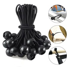 Ball and Loop Bungee Elastic Shock Cord 4"-12" Tent Canopy，Black or White