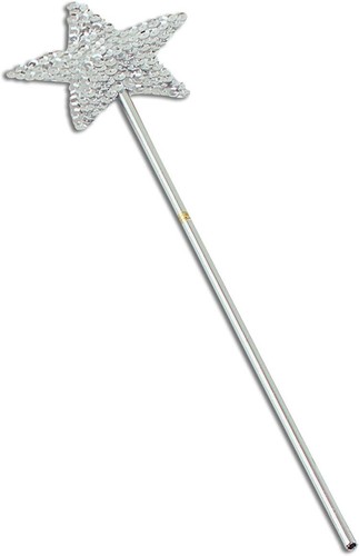 Star wand silver 35cm - star,