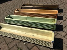 Coloured Wooden Patio Planter / Window Box Decking Timber Garden Flower Tub