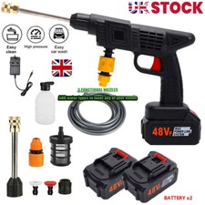 Portable Cordless Car High Pressure Washer Jet Water Wash Cleaner Gun +2 Battery