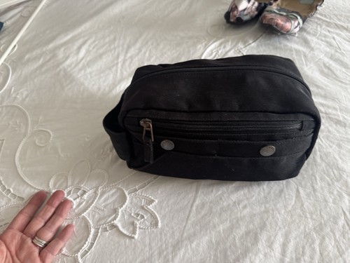 Black canvas washbag ted - black,