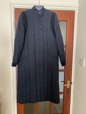 Ladies Aquascutum Showerproof Long Coat Navy