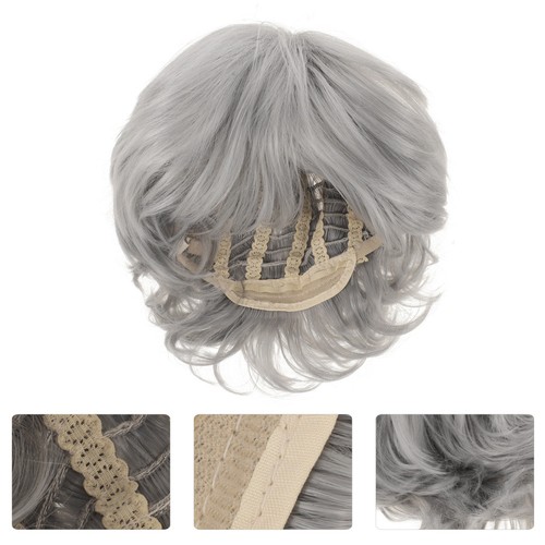 Short curly grey wig synthetic - short,