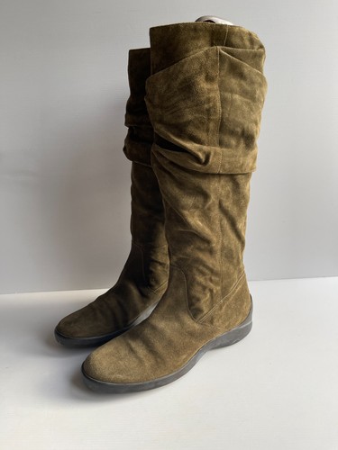Hobbs green suede boots - uk, 6.5