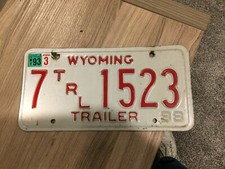 1988. WYOMING   License Plate