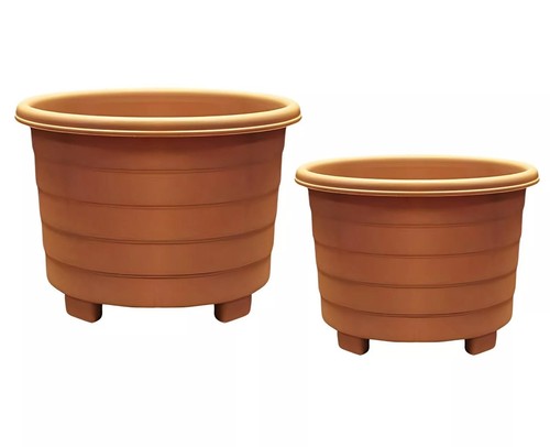 Round plastic flower pots - round,