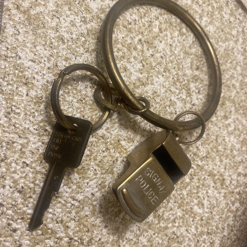 Antique brass keyring - brass, with