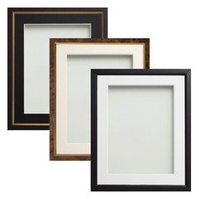 Black Gold Walnut Effect Picture Photo Frames With Choice of Mount Colours