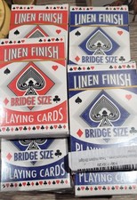 Two Packs Linen Finish Bridge Size Playing Cards Brand New Red And Blue