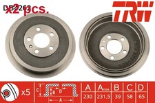 X2 PCS REAR BRAKE BRAKING DRUM