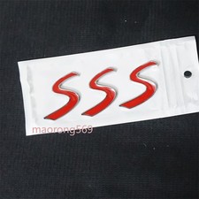 3x Red Small S Chrome Silver