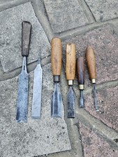 Mixed Joblot Of Woodworking Chisels For Refurb Sorby Diamic Greaves