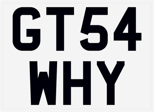 Gts number plate - number, gt54