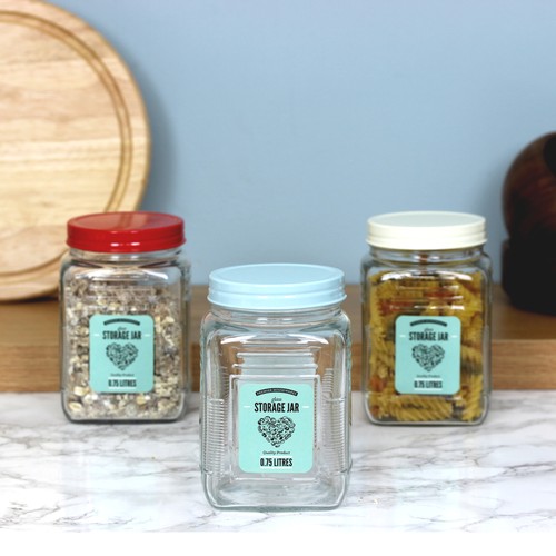 3pcs 750ml square - 750ml, glass