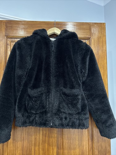 Girls black soft fur - black,