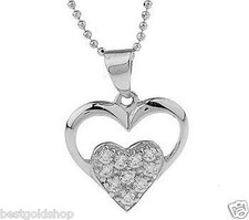 Diamonique CZ Heart Pendant