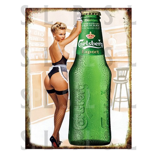 Carlsberg pin metal sign - up,