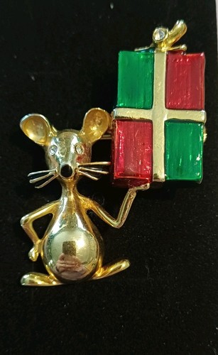 Gold christmas mouse - gold,