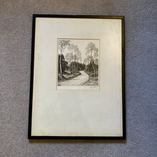 "In the Trossachs" framed & glazed signed etching - Scottish Interest