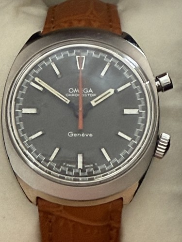 Omega chronostop tan leather - omega,