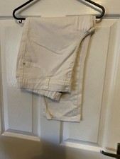 Ladies White Denim Crop Trousers Size 16 By BHS With Elasticated Waist At Back