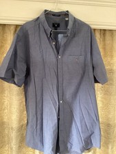 Men’s Blue Cotton Short Sleeve Shirt By Gant - Size XL 17.5 Collar