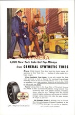 WW2 GENERAL TIRE Co American Synthetic Rubber NY Cab ADVERT 1944 Print Ad 693/64