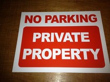 No Parking Private Property Sign Rigid Plastic A3 Size (3r1)
