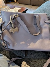 Genuine Radley Ladies Shoulder Handbag Soft Leather Purple Lilac Crossbody Bag 